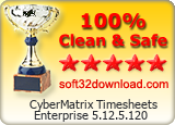 CyberMatrix Timesheets Enterprise 5.12.5.120 Clean & Safe award